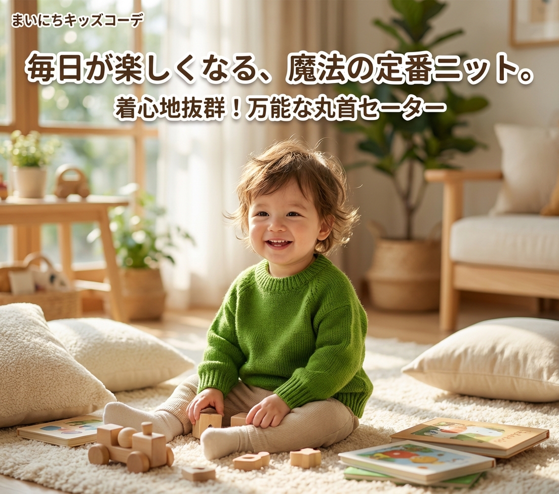 キッズファッション 子ども用丸首基本セーター - 商品イメージ