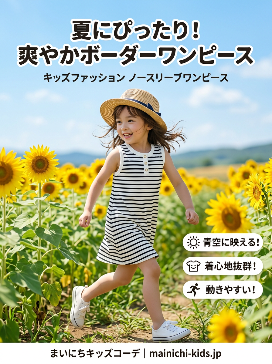 キッズファッション ワンピース　爽やかボーダー柄ノースリーブワンピース - はじめに：ママの「欲しい」を形にした、夏の大本命ワンピース