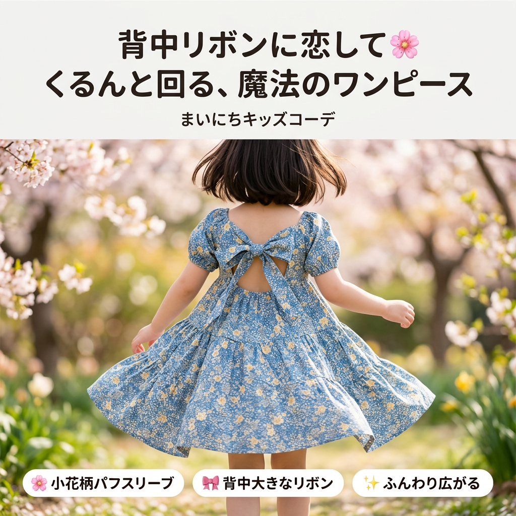 キッズファッション 背中リボン付き小花柄パフスリーブワンピース - 2. ママも安心。毎日着たくなる「快適さ」の秘密